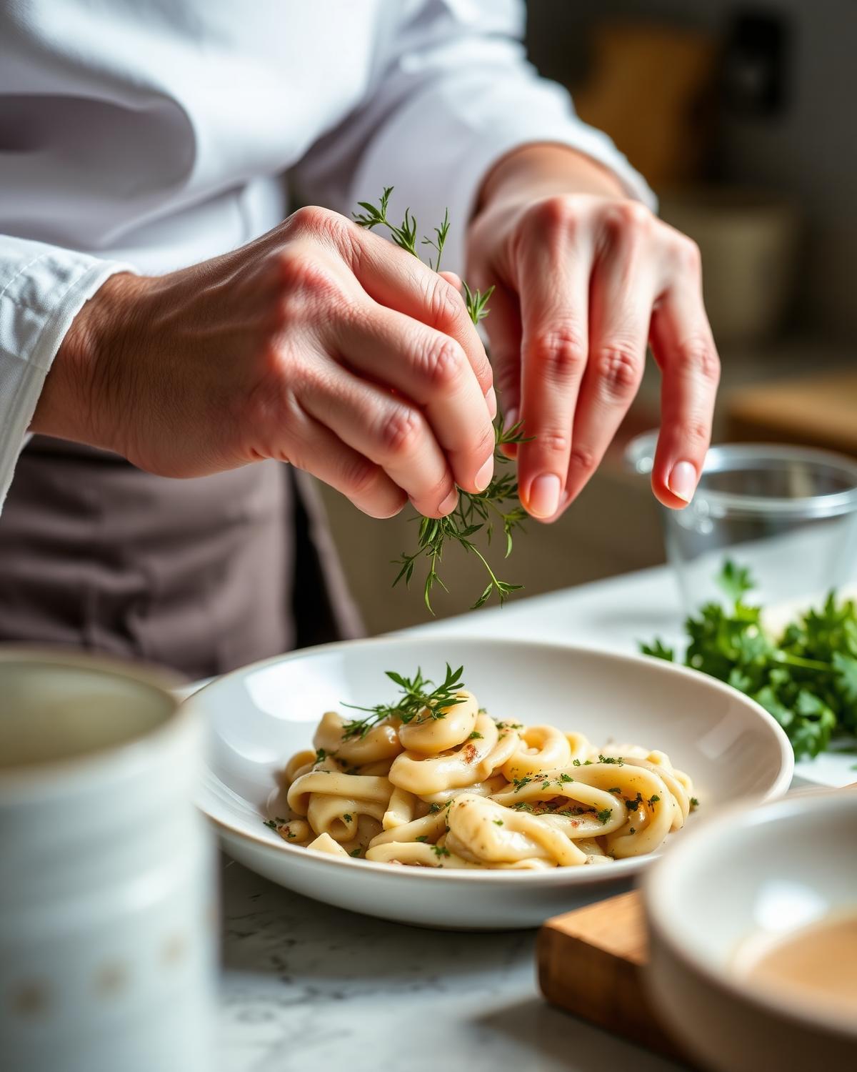 Chef dressant un plat